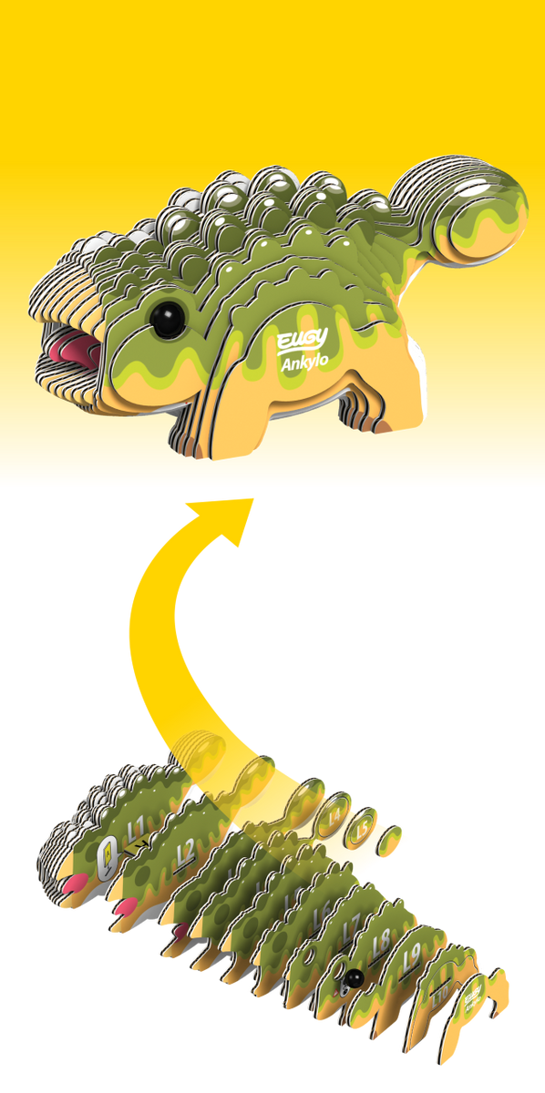 EUGY Ankylo Kid's | Kids Cardboard Craft Kit – Conscious Craft - View #9