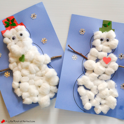 Winter Crafts: How To Make A Cotton Ball Snowman