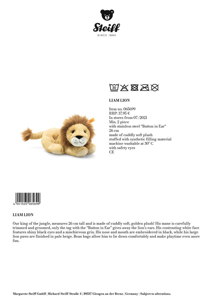 Steiff Friends Liam Lion (26cm)