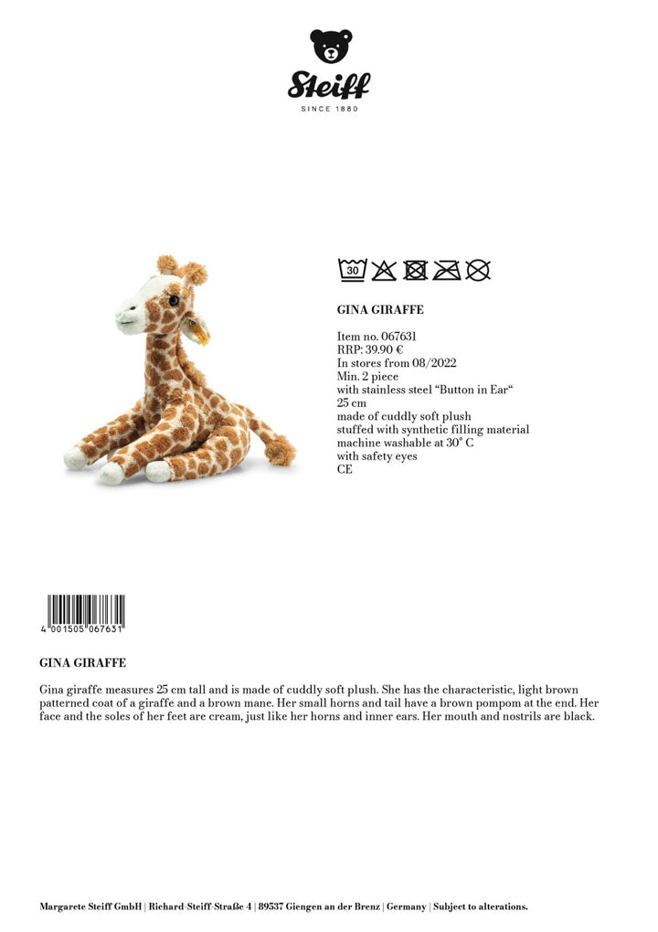 Steiff Friends Gina the Giraffe (25cm)