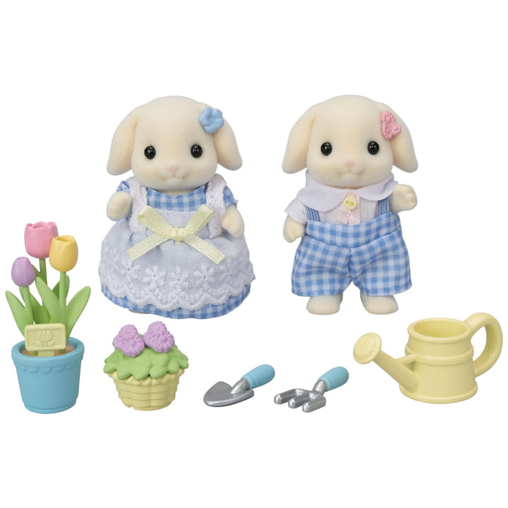 Sylvanian Families - Blossom Garden Set - Flora Rabbit Brother &amp;  Sister
