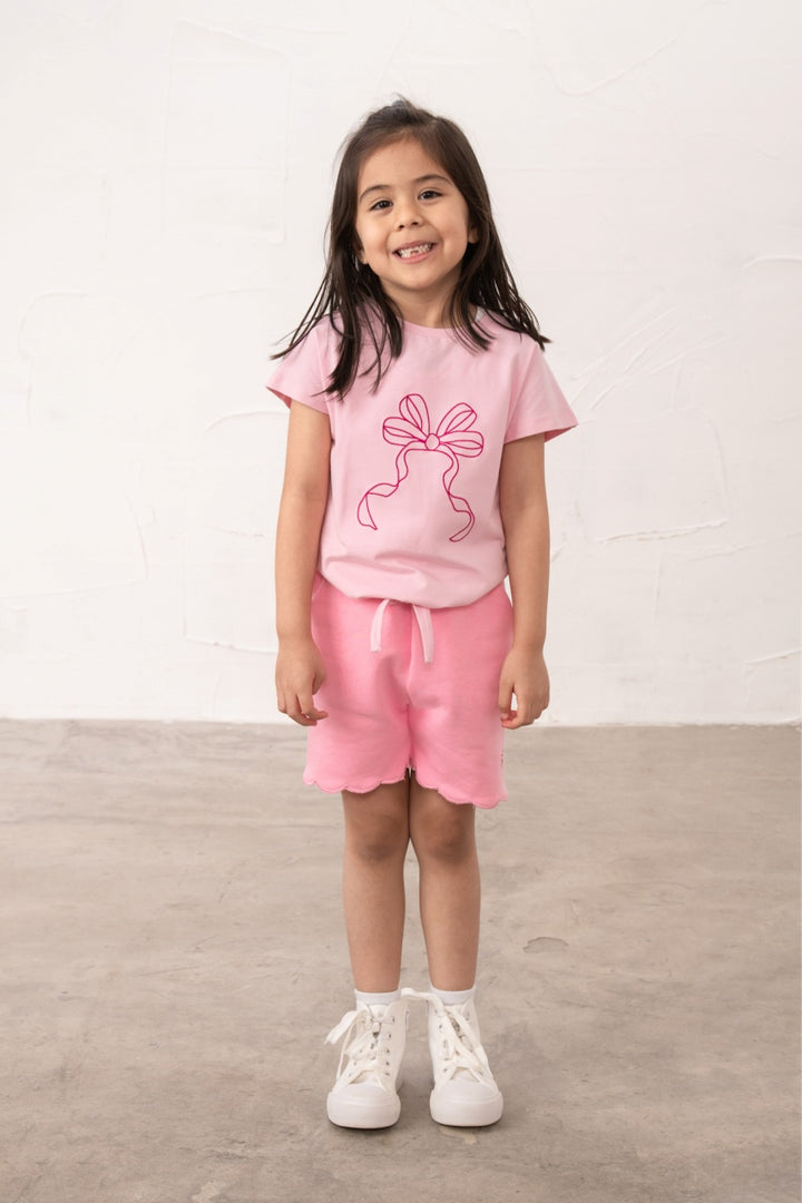Lighthouse Causeway Tie Top - Pink Bow