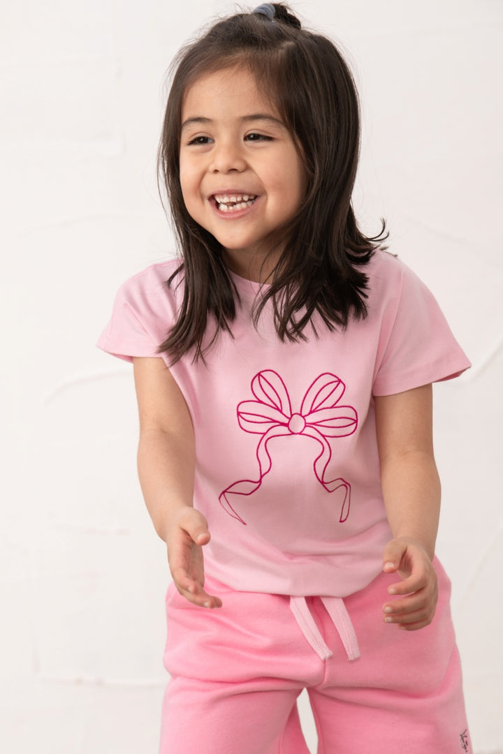 Lighthouse Causeway Tie Top - Pink Bow