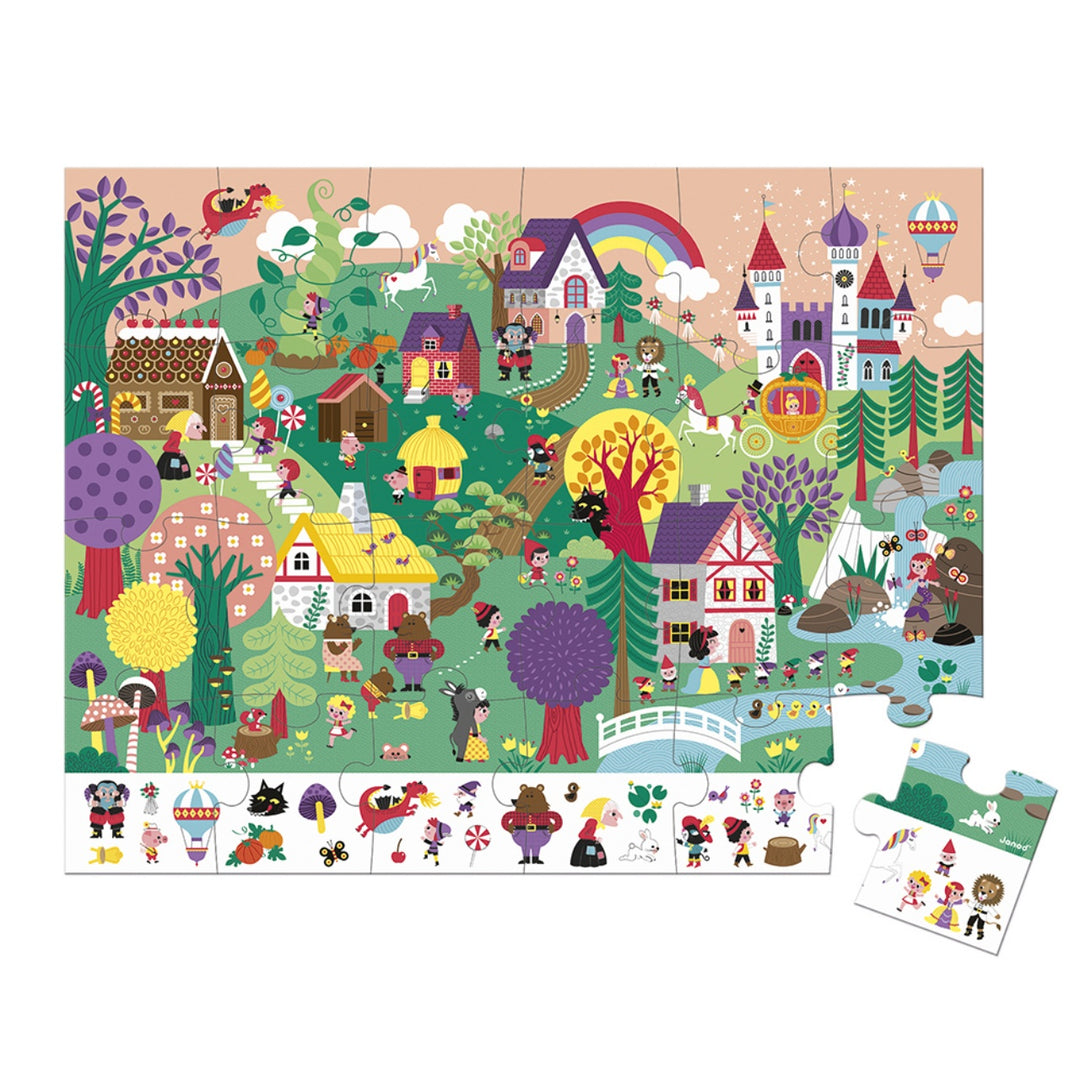 Janod Puzzle Suitcase -Observation Puzzle - The Tales (24 pieces)