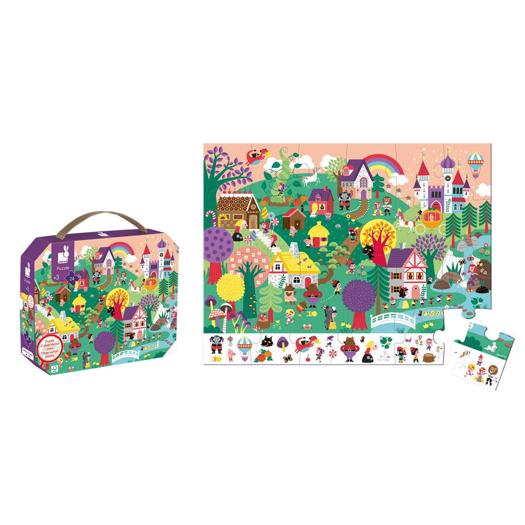 Janod Puzzle Suitcase -Observation Puzzle - The Tales (24 pieces)
