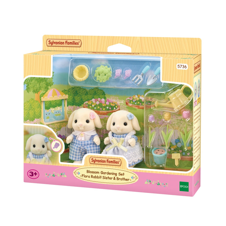 Sylvanian Families - Blossom Garden Set - Flora Rabbit Brother &amp;  Sister