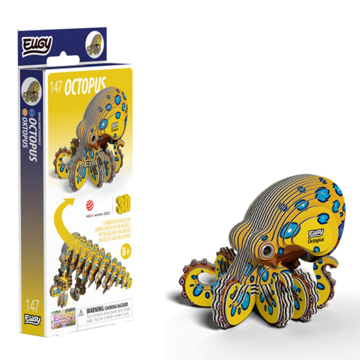 Eugy Octopus 3D Cardboard Model Kit