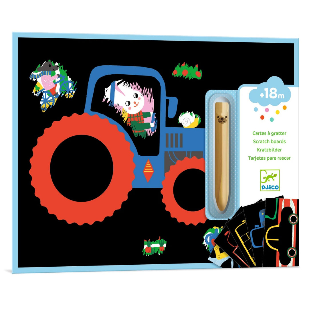 Djeco Scratch Cards for Little Ones -  Learning about vehicles