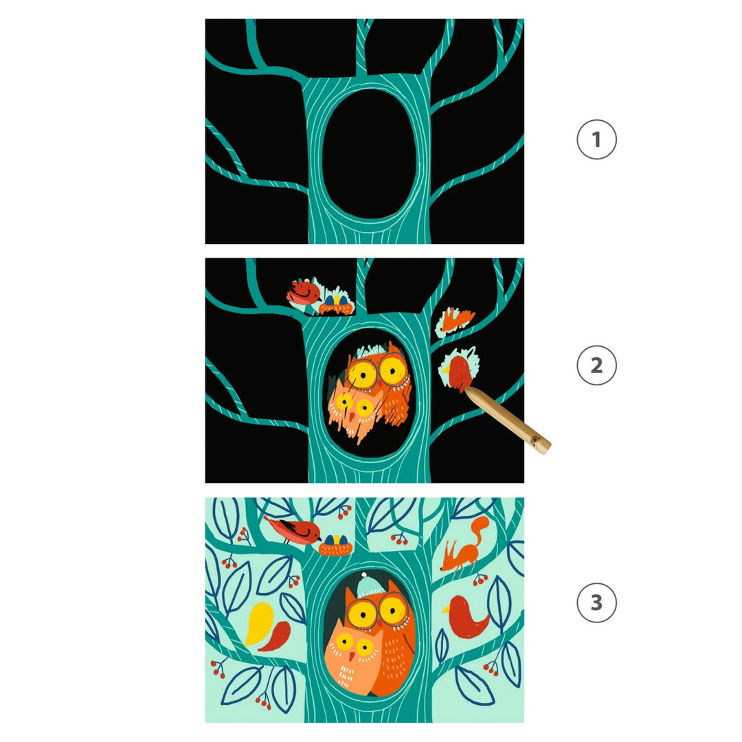 Djeco Scratch Cards for Little Ones -  Learning about animals