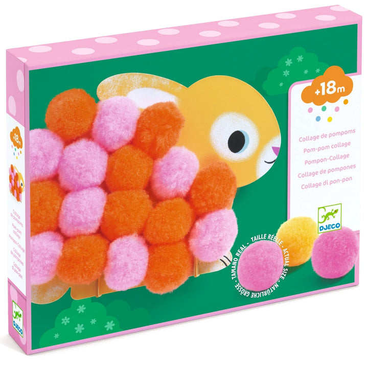 Djeco Pompoms Collage - Animals and Pompom Circles