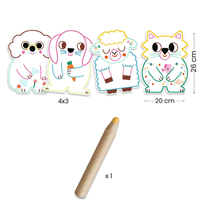 Djeco Magic Colouring - Domestic Animals