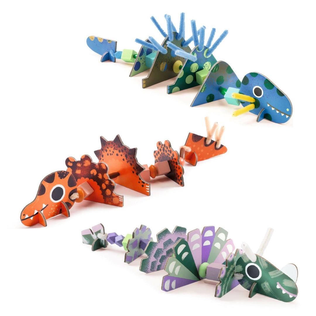 Djeco Pipe Cleaner Threading - Terrible Dinos