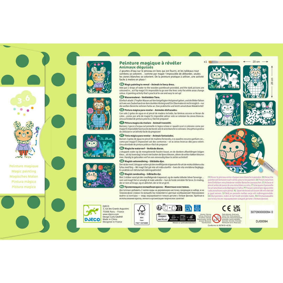 Djeco Magic Reveal Paint - Dressed-Up Animals