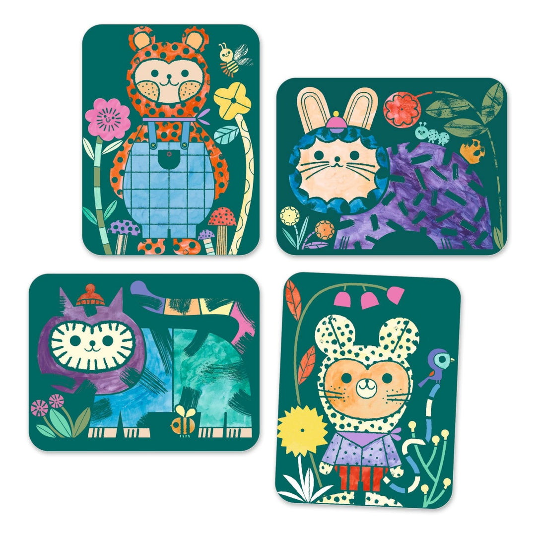 Djeco Magic Reveal Paint - Dressed-Up Animals