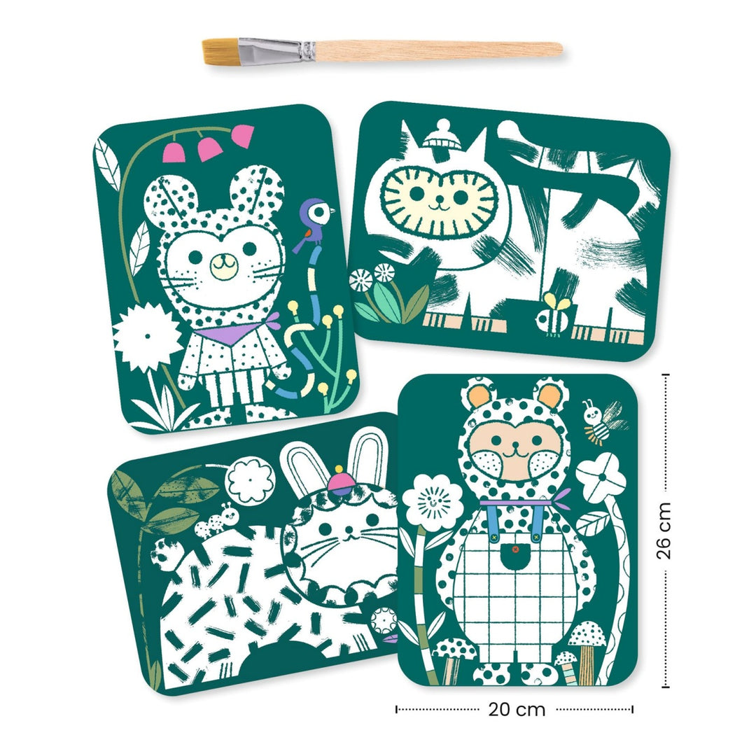 Djeco Magic Reveal Paint - Dressed-Up Animals