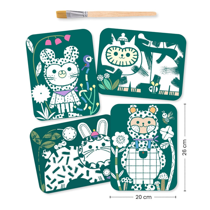 Djeco Magic Reveal Paint - Dressed-Up Animals