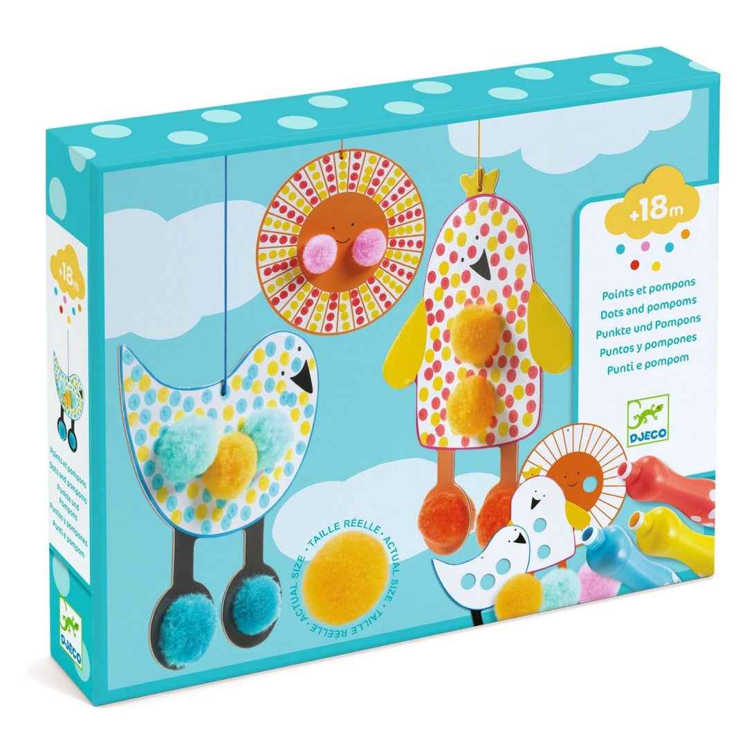 Djeco Colouring for Little Ones - Dots and Pompoms - In the Sky