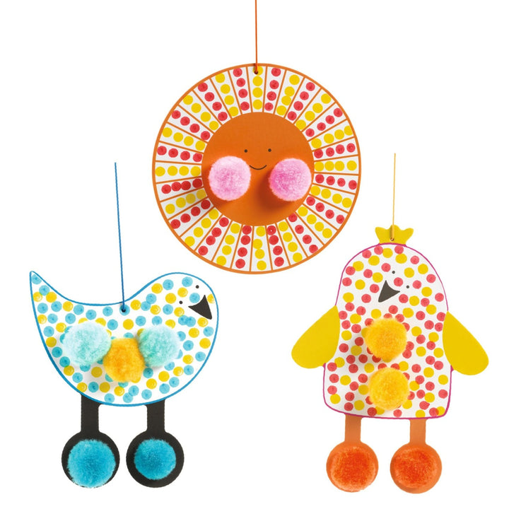 Djeco Colouring for Little Ones - Dots and Pompoms - In the Sky