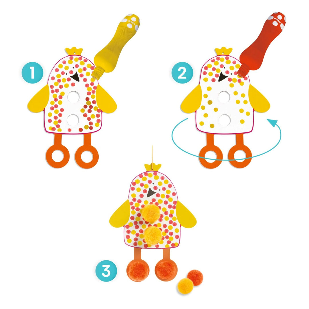Djeco Colouring for Little Ones - Dots and Pompoms - In the Sky