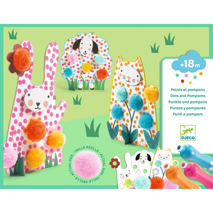 Djeco Colouring for Little Ones - Dots and Pompoms - In the Grass