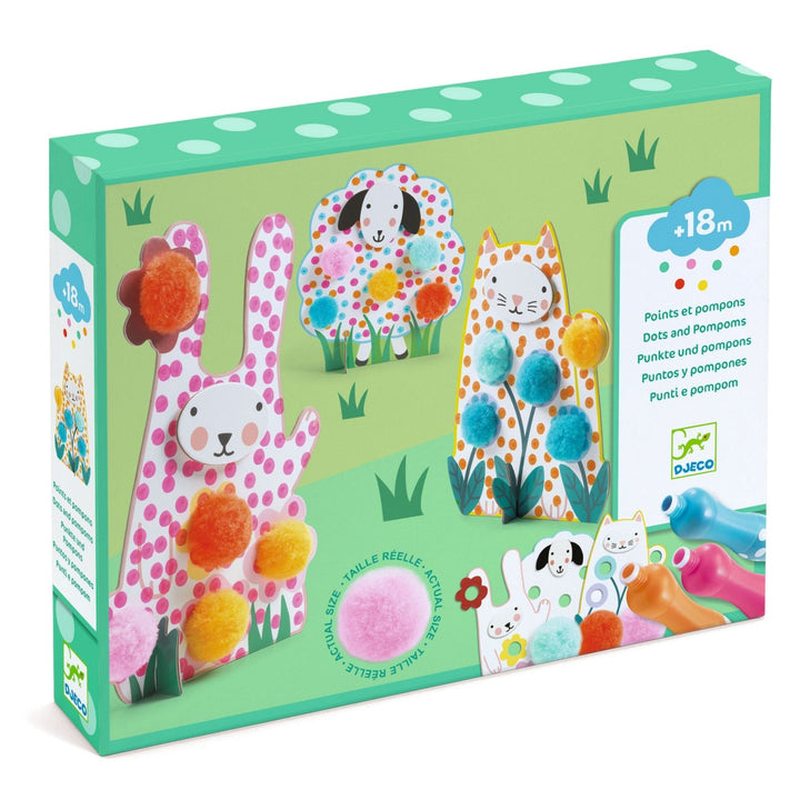 Djeco Colouring for Little Ones - Dots and Pompoms - In the Grass