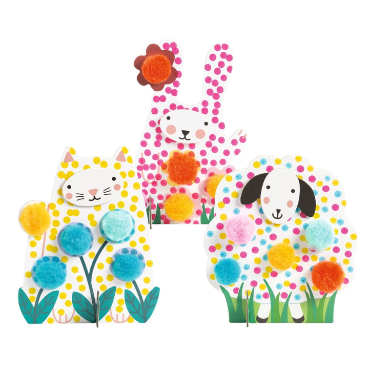 Djeco Colouring for Little Ones - Dots and Pompoms - In the Grass