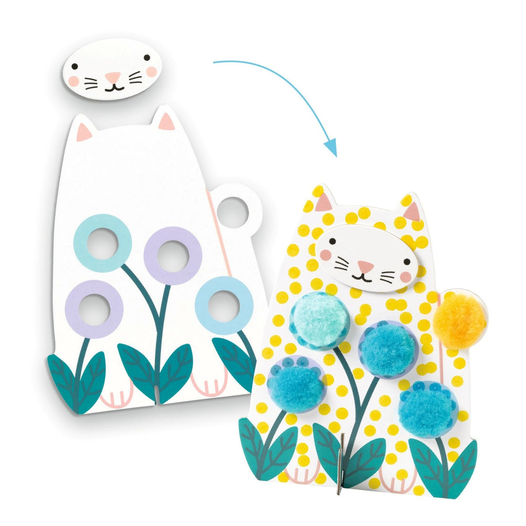 Djeco Colouring for Little Ones - Dots and Pompoms - In the Grass
