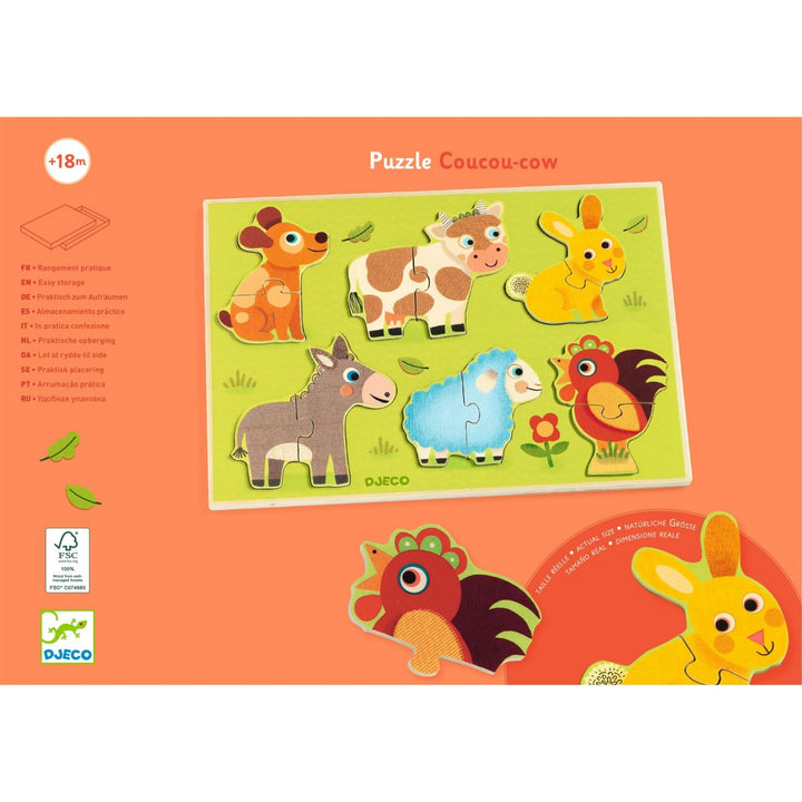 Djeco Wooden Puzzle - Cou Cou Cow