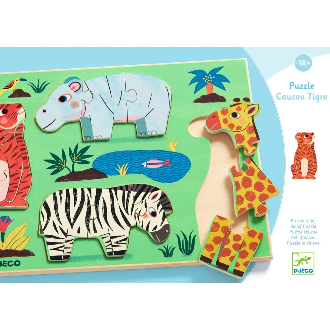 Djeco Wooden Puzzle - Cou Cou Tiger