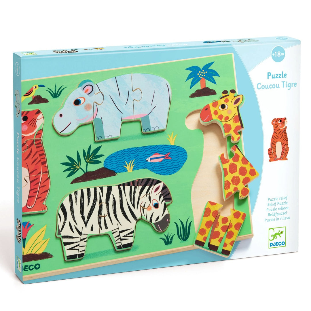 Djeco Wooden Puzzle - Cou Cou Tiger