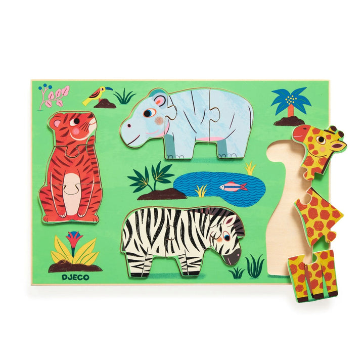 Djeco Wooden Puzzle - Cou Cou Tiger