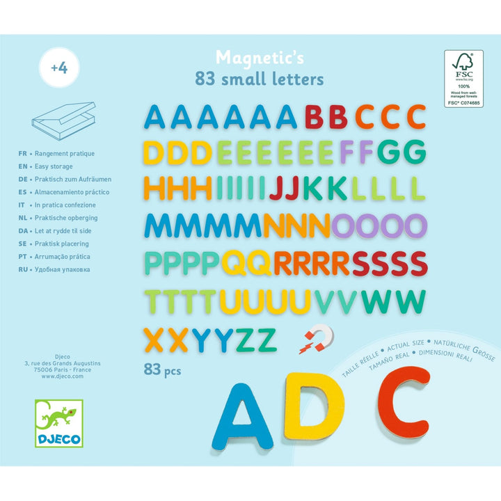 Djeco Wooden Magnetic Letters (Pack of 83)
