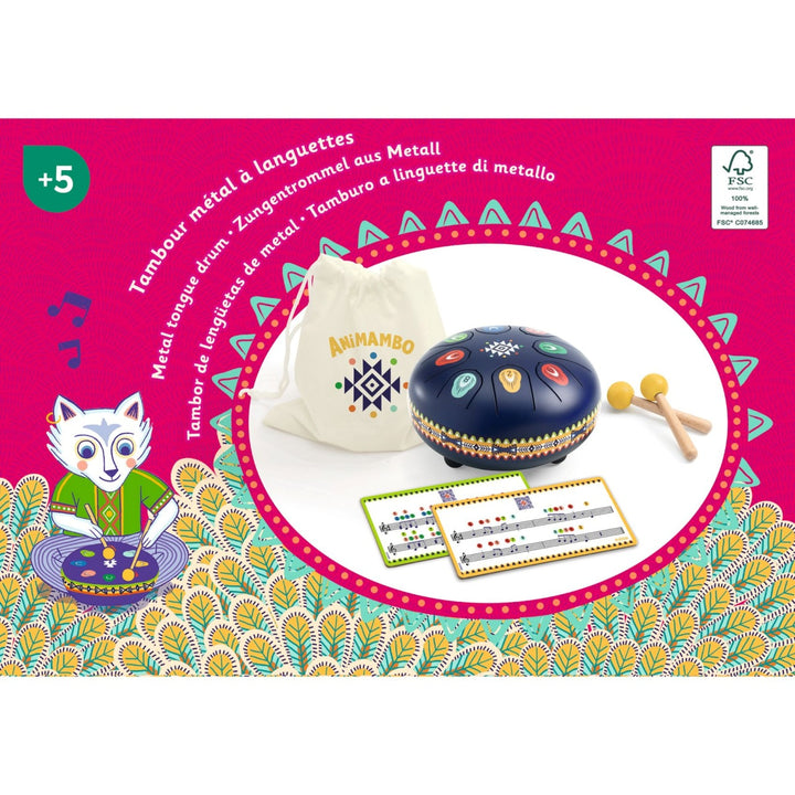 Djeco Animambo Blue Tongue Drum (8 notes)