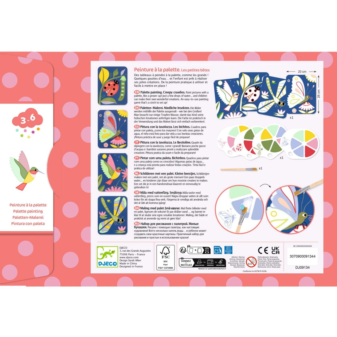 Djeco Paint for Little Ones - Palette Painting - Creepy Crawlies