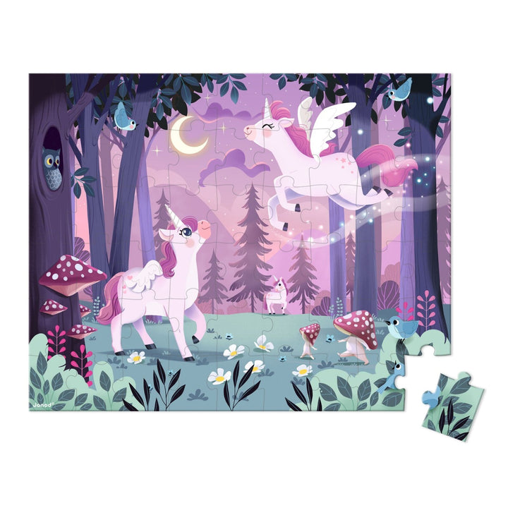 Janod Puzzle Suitcase - Unicorns (54 pieces)