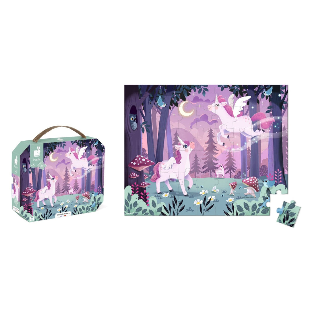 Janod Puzzle Suitcase - Unicorns (54 pieces)