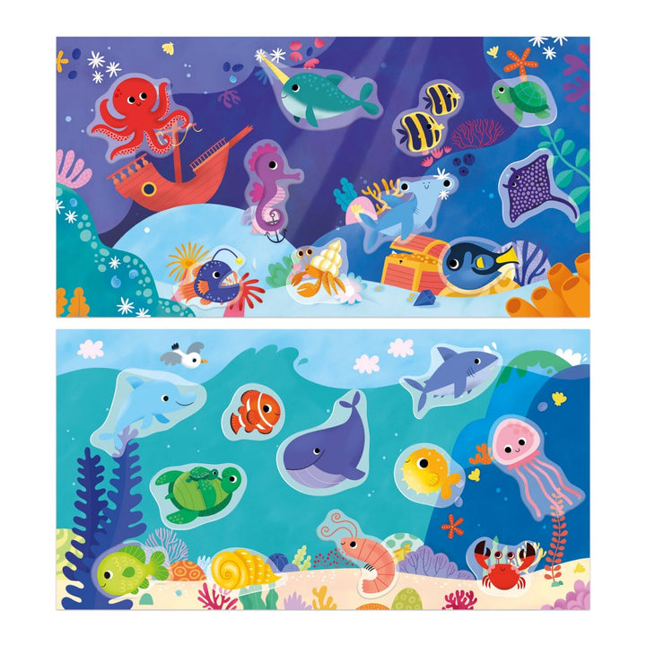 Janod Creative Set of Thick Repositionable Stickers - The Sea - 18 months