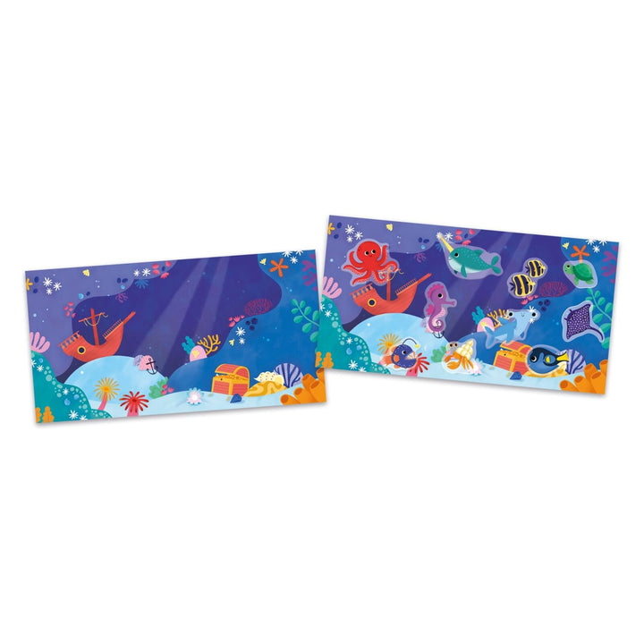 Janod Creative Set of Thick Repositionable Stickers - The Sea - 18 months