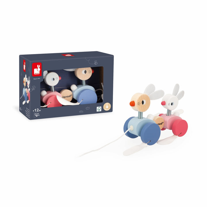Janod Zigolos Pull-Along Rabbits