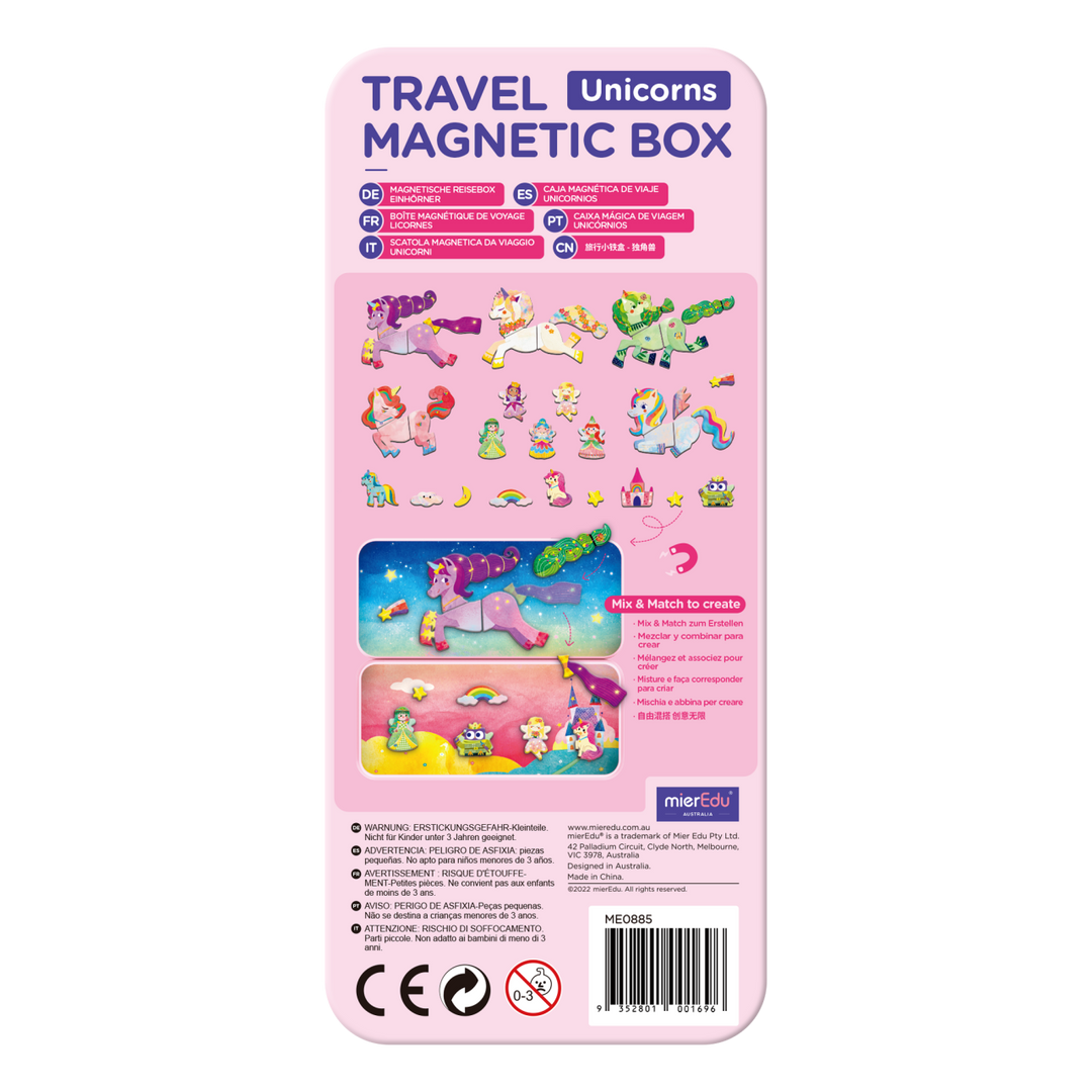 Mier Edu Travel Magnetic Box - Unicorns Magnetic Puzzle Tin
