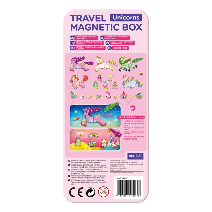Mier Edu Travel Magnetic Box - Unicorns Magnetic Puzzle Tin