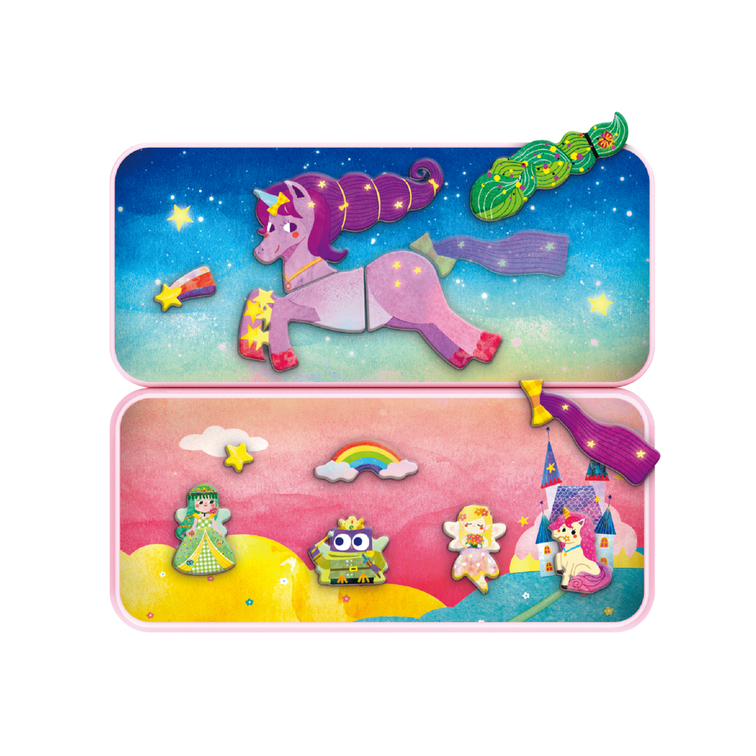 Mier Edu Travel Magnetic Box - Unicorns Magnetic Puzzle Tin