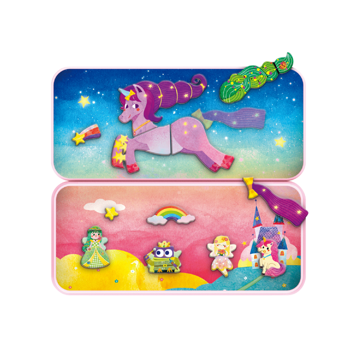 Mier Edu Travel Magnetic Box - Unicorns Magnetic Puzzle Tin