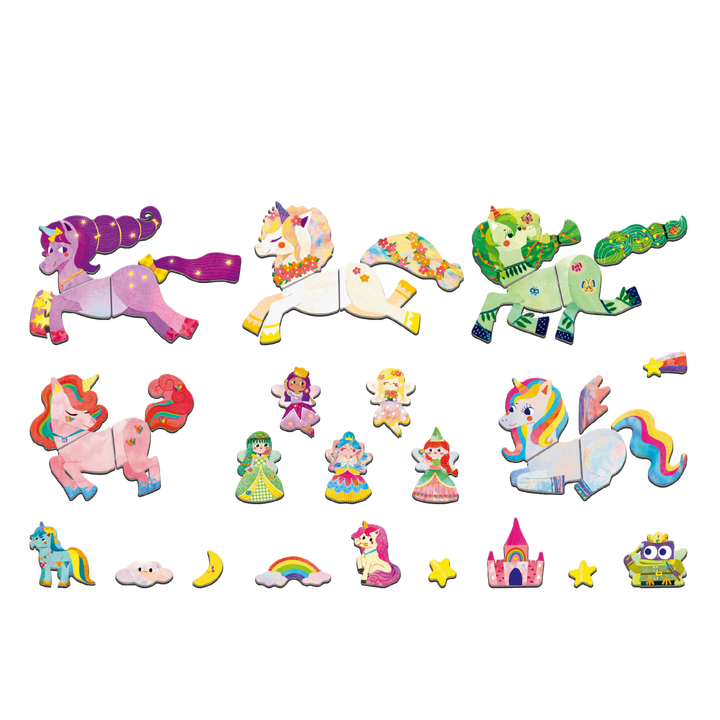 Mier Edu Travel Magnetic Box - Unicorns Magnetic Puzzle Tin