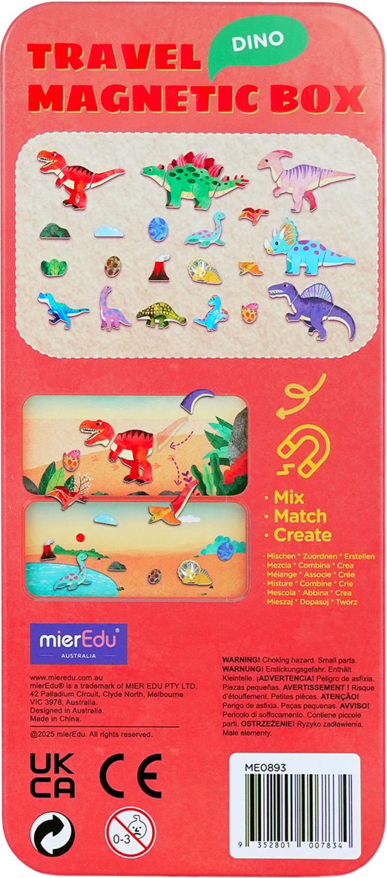 Mier Edu Travel Magnetic Box - Dinosaur Land Magnetic Puzzle Tin