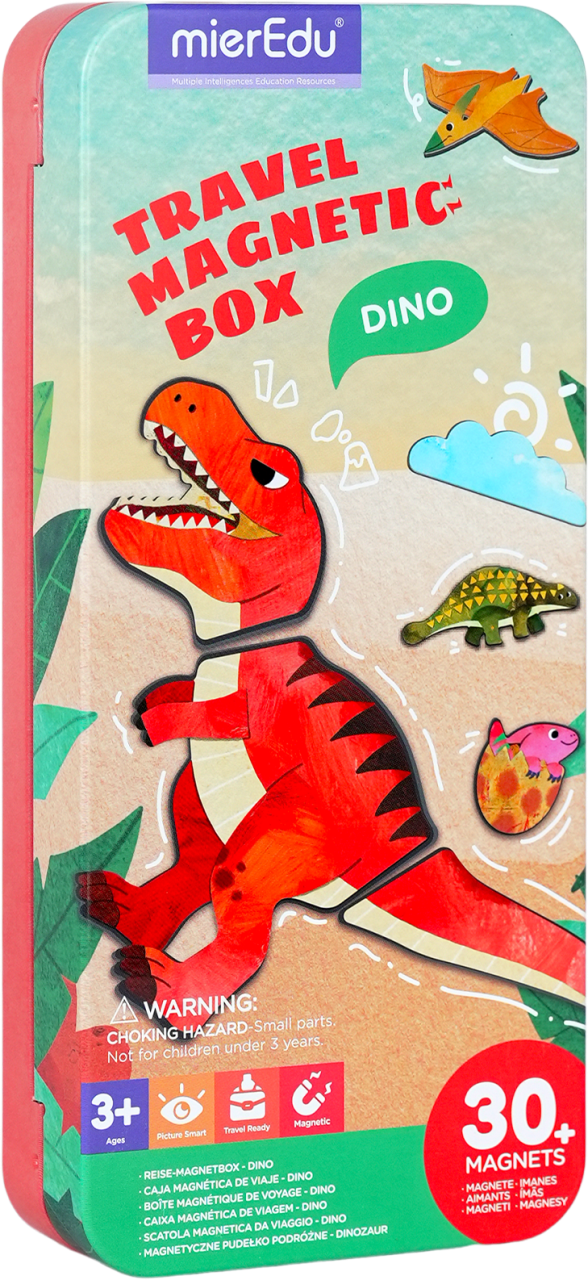 Mier Edu Travel Magnetic Box - Dinosaur Land Magnetic Puzzle Tin