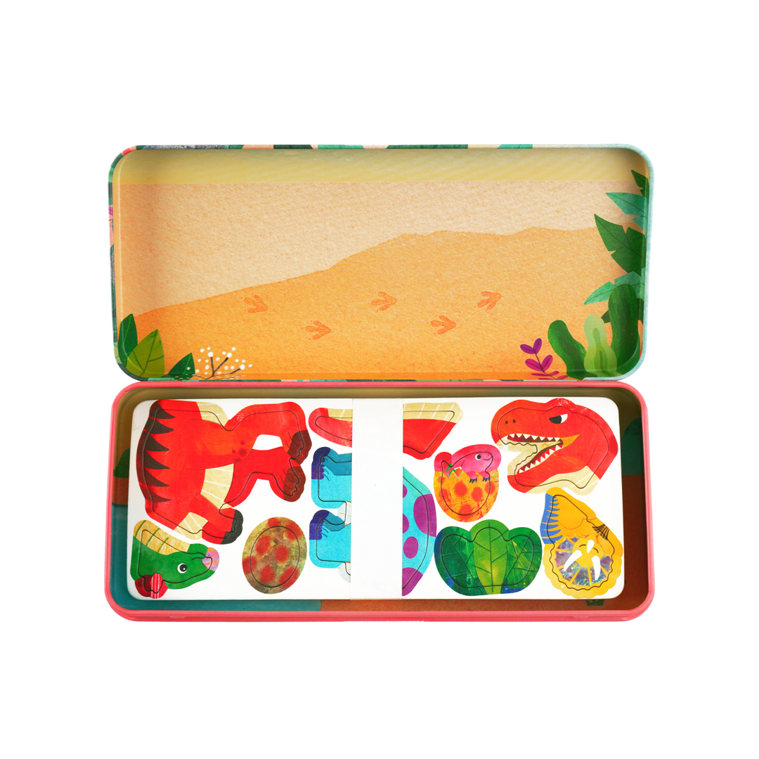 Mier Edu Travel Magnetic Box - Dinosaur Land Magnetic Puzzle Tin