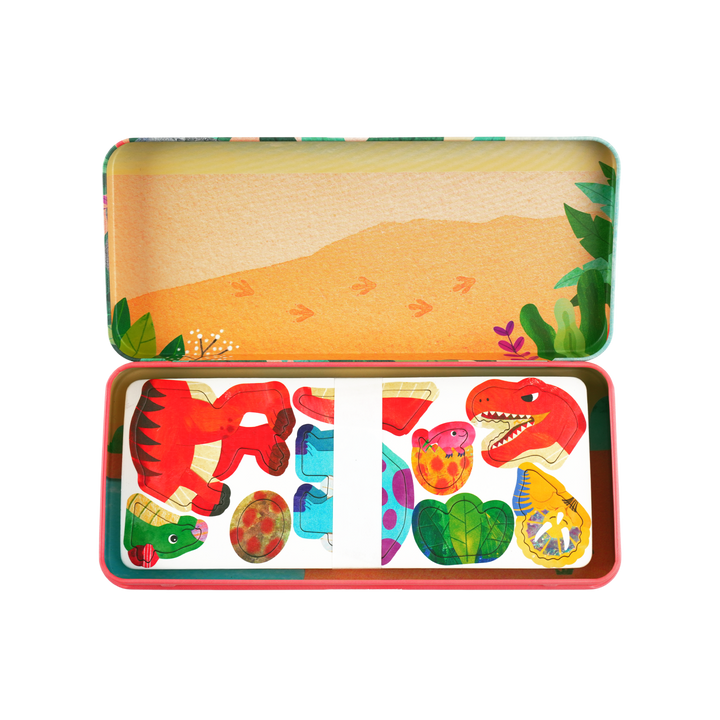 Mier Edu Travel Magnetic Box - Dinosaur Land Magnetic Puzzle Tin