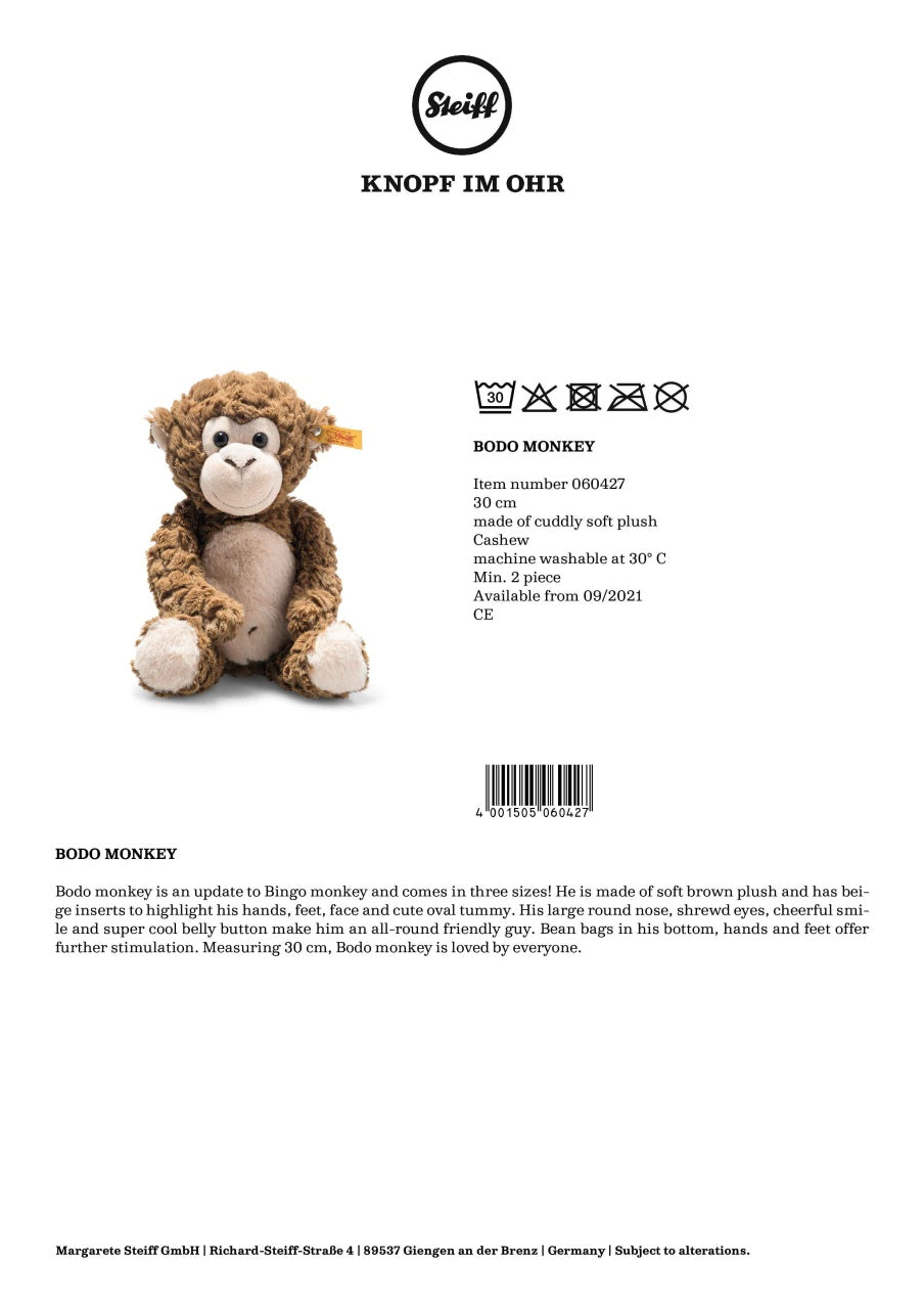 Steiff Monkey - Bodo (30cm Brown)