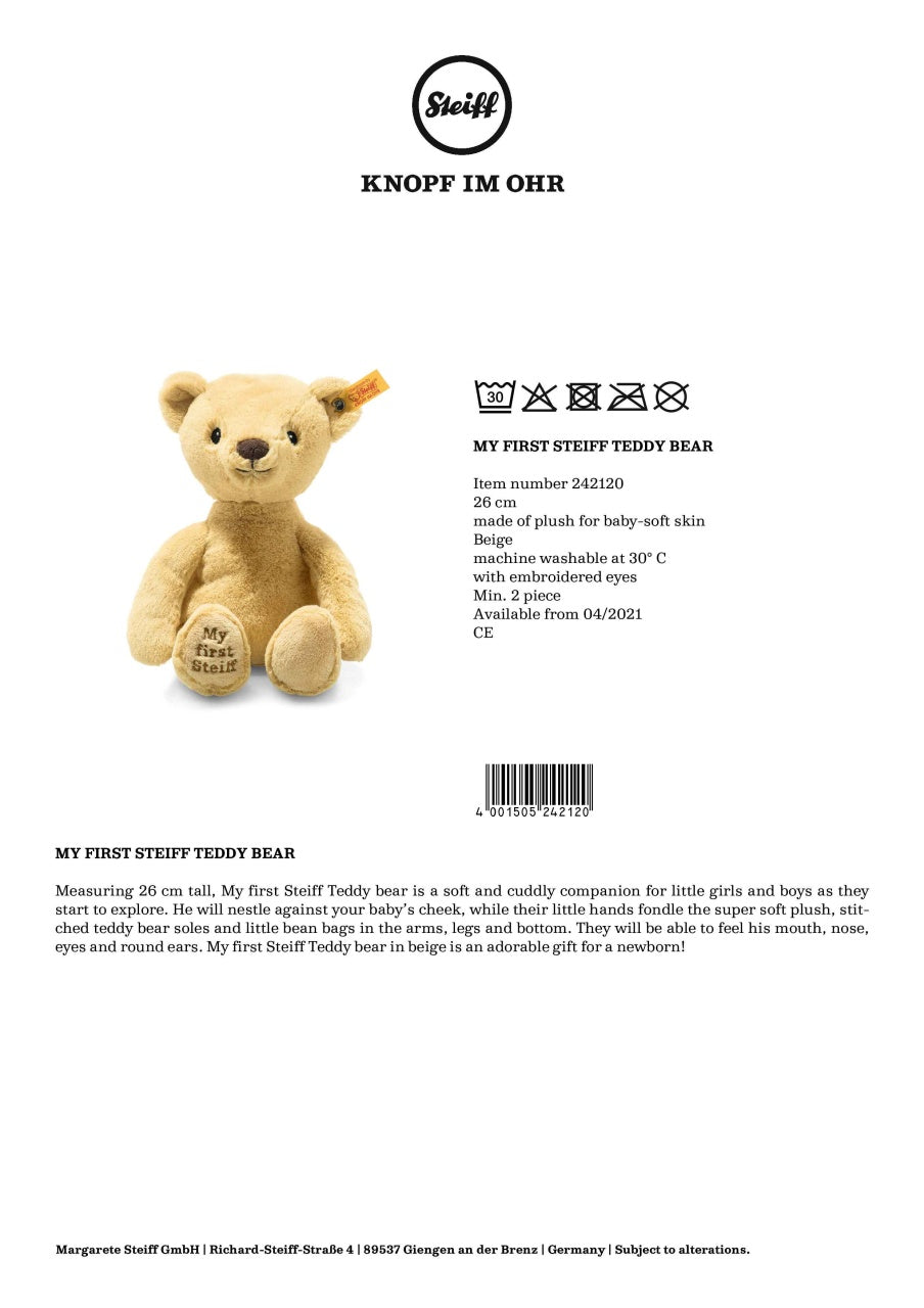Steiff My First Teddy Bear (26cm)